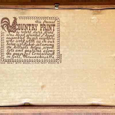 Back of frame with Country Prints imprint.