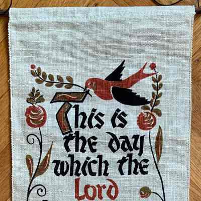 A Plowshares wallhanging.: PKM collection.