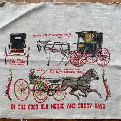 Strike-Off: Horse and Buggy U515 Calendar Towel