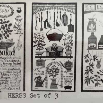 Herbs 612-7, set of 3.: From “Country Prints in Frames designed by Robert Darr Wert”, p.9., c.1960. Image: PKM