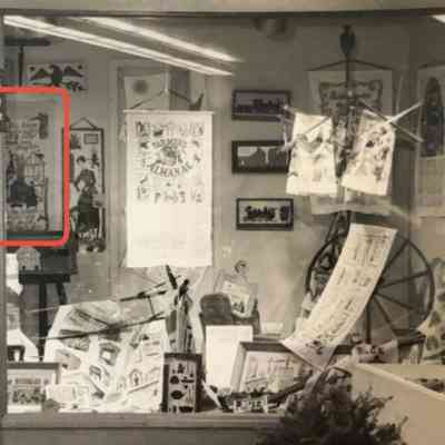 House Blessing (TK) towel/wallhanging in the Country Prints display at the Big East Fair, Springfield MA, 1963.: Cropped from an image in the collection of Sara Leeper.