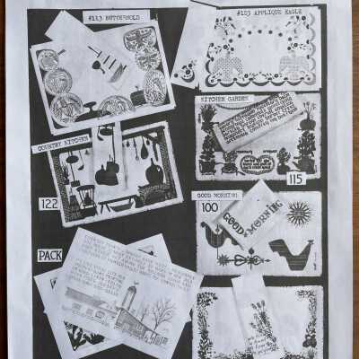 Country Kitchen 122 placemat set, left center.: From “Mat Sets by Robert Darr Wert/Country Prints”, c.1960, p2.