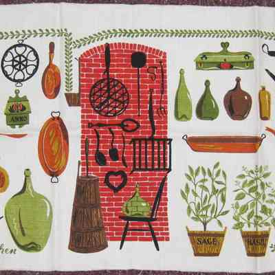 Matching table runner: Friendly Kitchen 216; see “Table Runners” entries.: Image: University of Connecticut Digital Costume Museum. Gift of Robert Darr Wert, 1953.