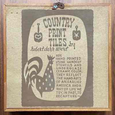 Back of frame with Country Print Tiles imprint.