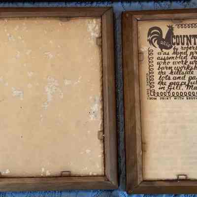 Back of frames with Country Prints imprint.