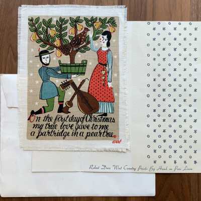 Gift Greeting print, note folder and envelope.: PKM collection.