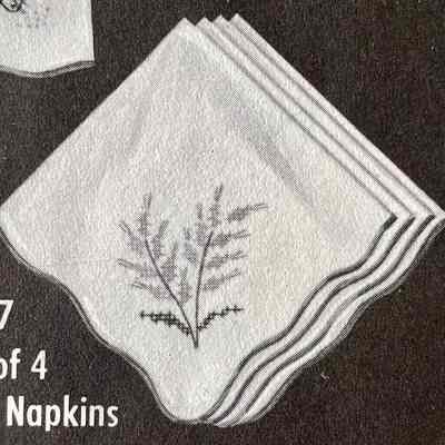 Kit: Bucilla, Country Morn No.1947 Napkins, Turquoise