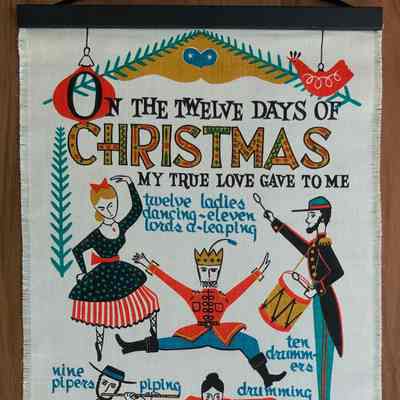 Wallhanging, Christmas, Scroll: Twelve Days of Christmas 214