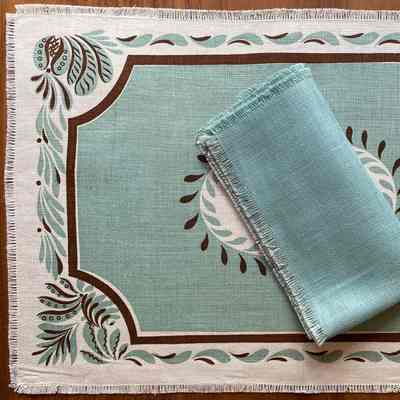Placemat: Tole 121 (TK), c.1950, Blue