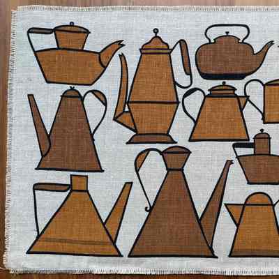 Placemat: Coffee Time 139, Brown and Black on Natural