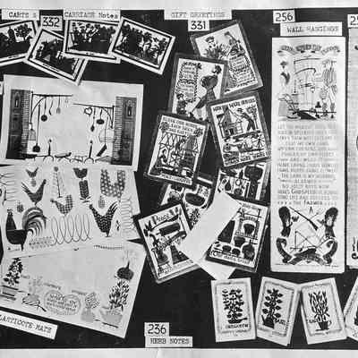 Gift Greetings 331, center.: From “Mat Sets by Robert Darr Wert/Country Prints”, c.1960.