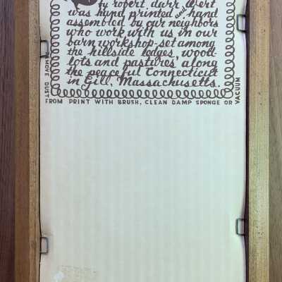 Back of framed print with Country Prints imprint.