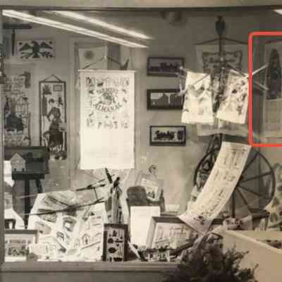 Calendar towel in the Country Prints display at the Big East Fair, Springfield MA, 1963.: Cropped from a larger image in the collection of Sara Leeper.