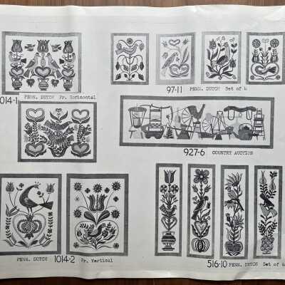Penn. Dutch 1014-1 Pair, upper left corner.: From “Country Prints In Frames Designed By Robert Darr Wert”, p.6, c.1960.