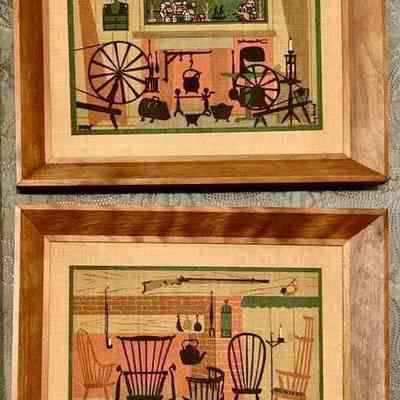 Chair Hearth 912-1 paired with Spinning Wheels 912-2.