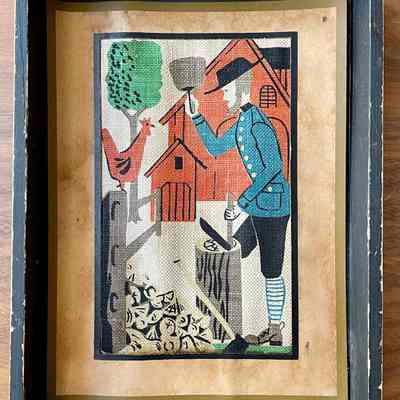 Framed print with the Country Prints story card affixed to back.
