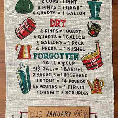 Matching Ploweshares Kitchen Pockets wallhanging; see “Plowshares”.: PKM collection.