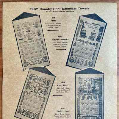 Happy Heat U506, 1967, middle row, left.: From “1967 Country Print Calendar Towels”. Collection of Sara Leeper.