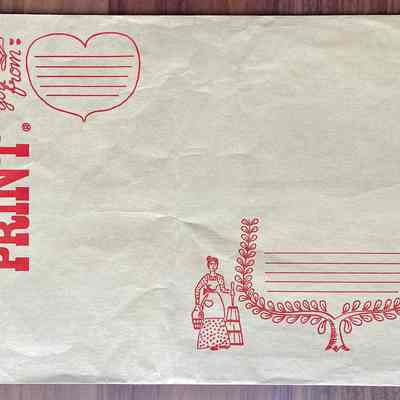 Matching Country Prints shipping envelope; see “Branding” entries.: PKM collection.