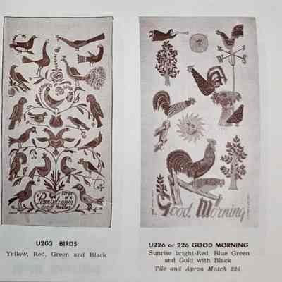 Good Morning U226 wall hanging, right.: From “Country Prints by Robert Darr Wert and Neighbors”, c.1966. Image: Clark Peramo