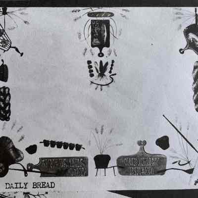 Matching tablecloth: Daily Bread 453.: From “Mat Sets by Robert Darr Wert/Country Prints”, c.1960.