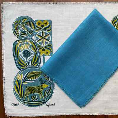 Placemat: Buttermolds 113, c.1954, Early Blue on White