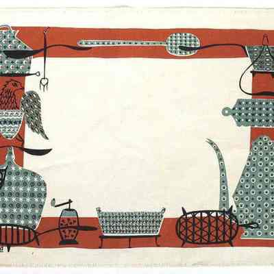 Matching placemat set: Calico Kitchen 130 in red; see “Placemat Sets”.: Image: Worthpoint.com