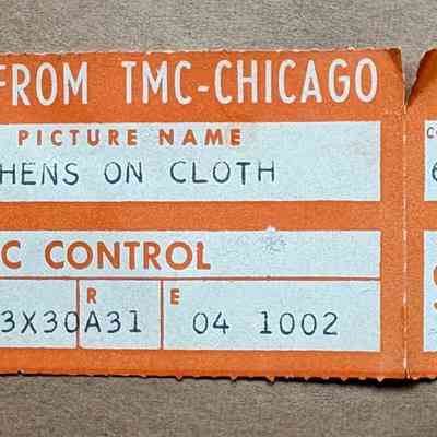 Label from frame shop/art gallery in Chicago.