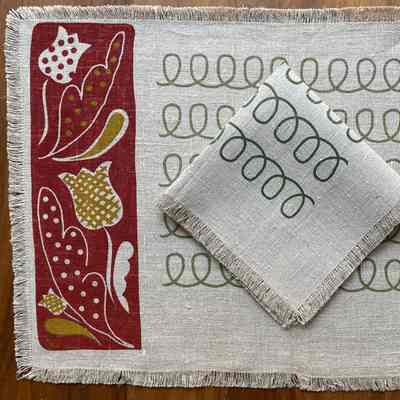 Placemat: Lancaster Slip 116, c.1948, Red Earth