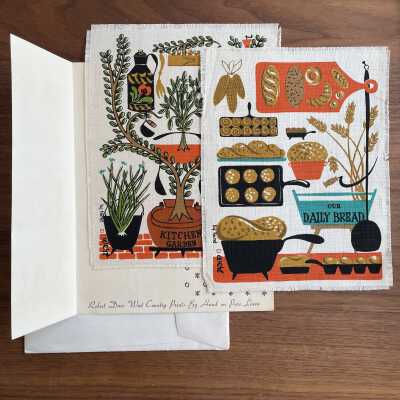Two prints with Gift Greeting note folder and envelope.: PKM collection.