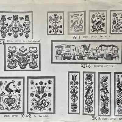 Penn. Dutch 516-10, set of four, lower right corner.: From “Country Prints in Frames Designed By Robert Darr Wert”, p.6, c.1960.