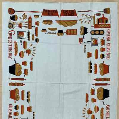 Tablecloth: Daily Bread 453, c.1957, 52”x72”, Red