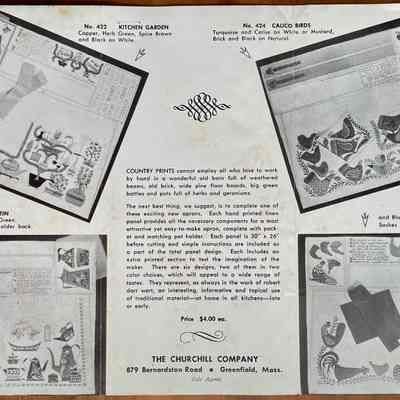 Country Tin 423 apron kit, bottom left.: From “I-Did-It-Myself Aprons by Robert Darr Wert/Country Prints”, c.1955.