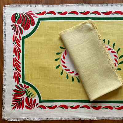 Placemat: Tole 121 (TK), c.1950, Yellow