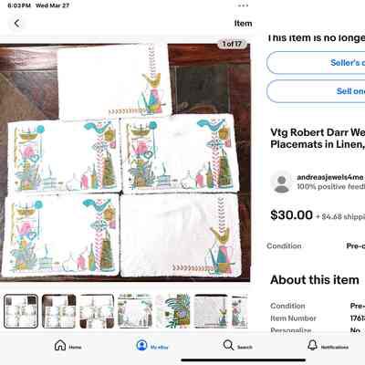 A Yankee Doodles 112 placemat set with this alternate napkin design; see separate entry.