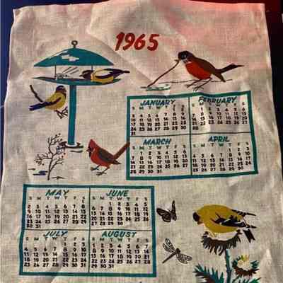 Towel, Calendar: Massachusetts Audubon Society, 1965