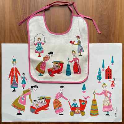 Placemat, Plasticote Mats: Dolls 514, Placemat and Bib Set