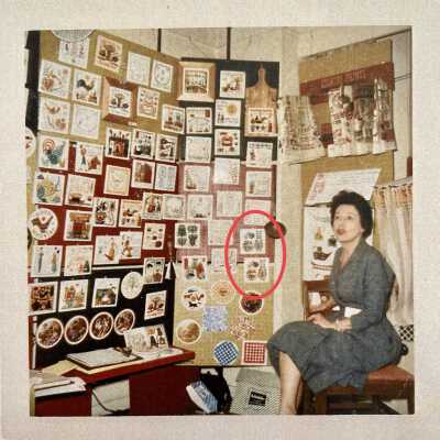 Penn Dutch (TK) T-66 tiles in a Country Prints trade show booth, 1960’s.: Collection of Sara Leeper.