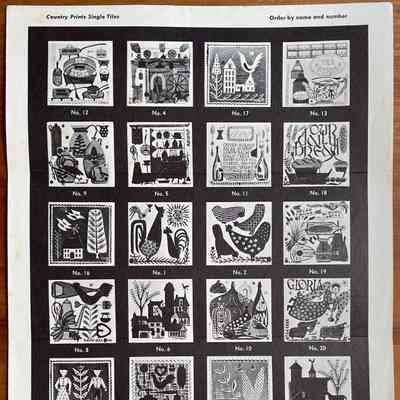 Angel T-20, fourth row, right.: From “Country Prints Tiles designed by Robert Darr Wert”, c.1956. Collection of Sara Leeper.