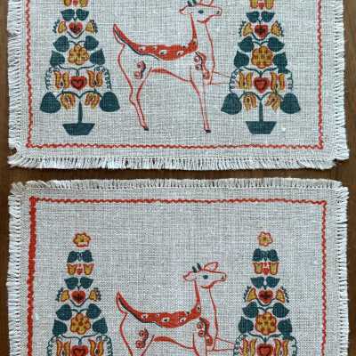 Design 3: Deer & flowering plants.