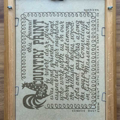 Back of Country Man (TK) print with Country Prints imprint in dark brown.
