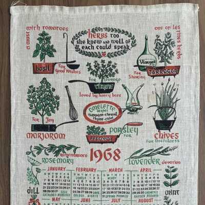 Towel, Calendar: Herbs U503, 1968