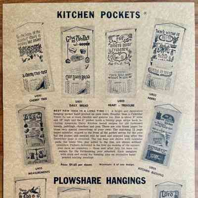 Branding, Brochure: c.1964, Kitchen Pockets/Plowshare Hangings