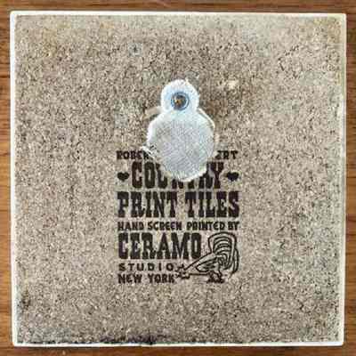 Tile back with Country Print Tiles imprint.