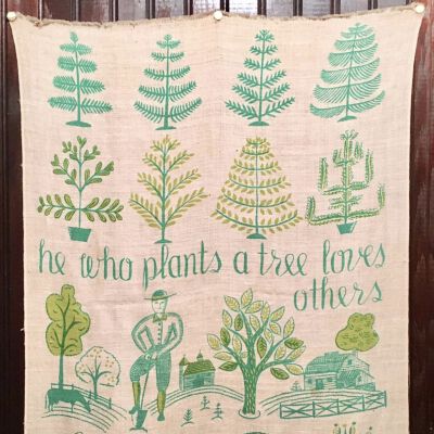 Towel, Wallhanging: Tree 208, Green