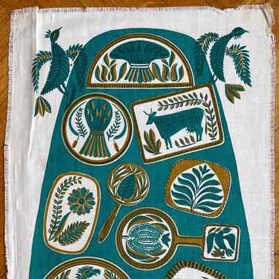 Towel, Wallhanging: Buttermolds 217, Turquoise