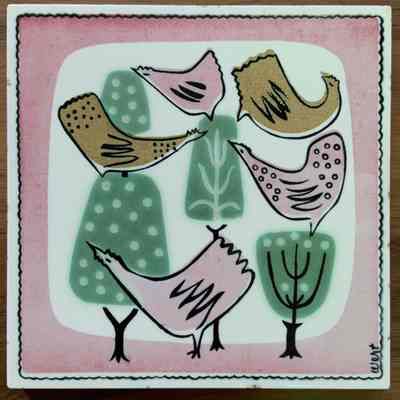 Tile: Pinks, Hens (TK); see separate entry.: PKM collection.