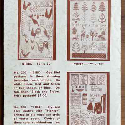 Trees 208 runner/towel, upper right. From a Churchill Barn/Country Prints brochure, c.1952.: Collection of Sara Leeper. Image: PKM