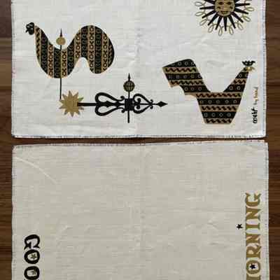 Matching Good Morning 100 placemat and napkin set.: PKM collection.