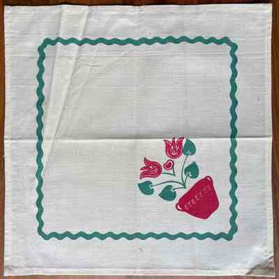 Hemmed napkin.